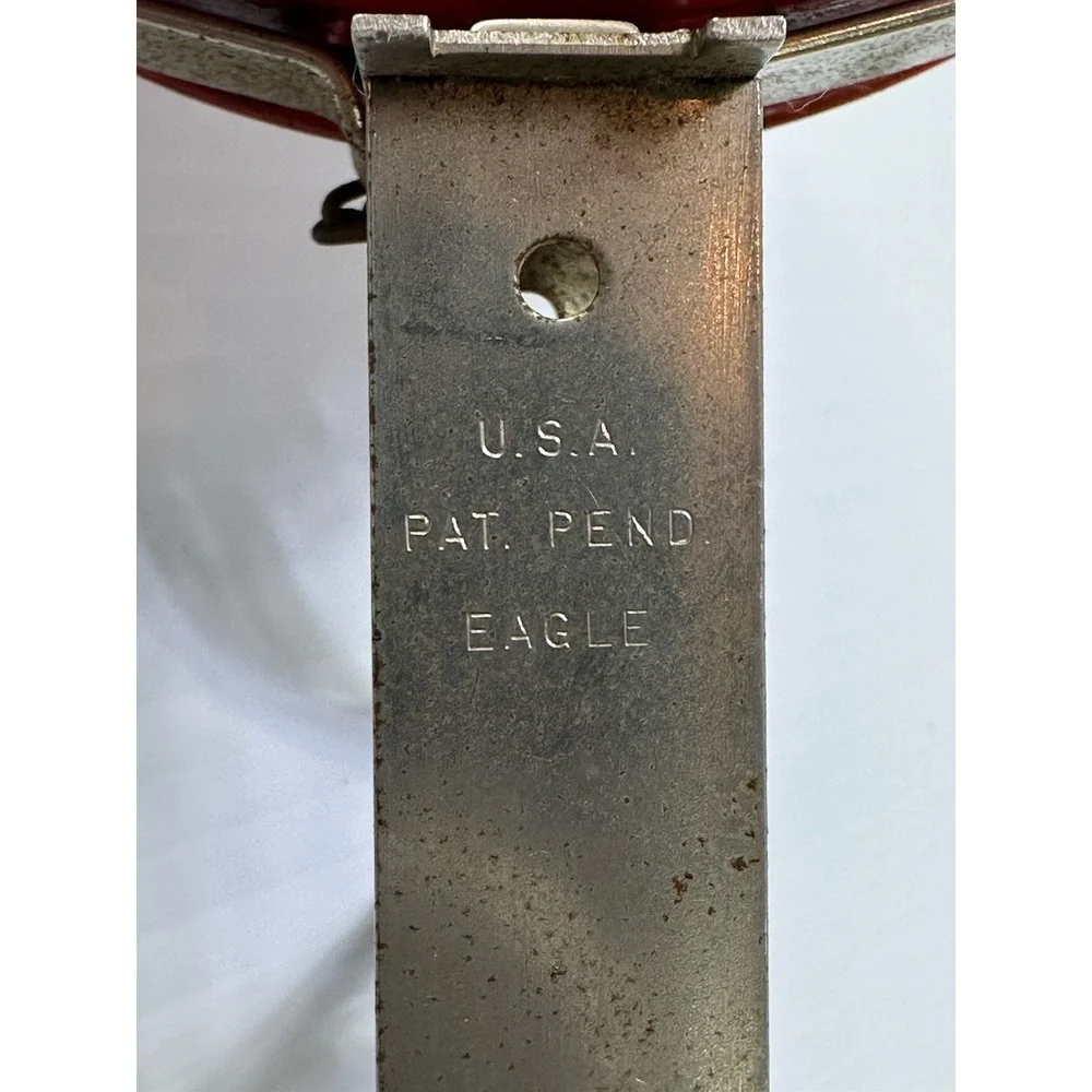 Rare 1930's Embury Mfg Co Warsaw NY USA Red Metal‎ Magnifying Glass Top Lantern